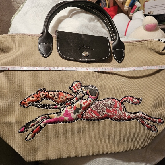 Longchamp racehorse Corduroy le pliage purse 2007 Rare Made in France w/dust bag - Picture 14 of 14